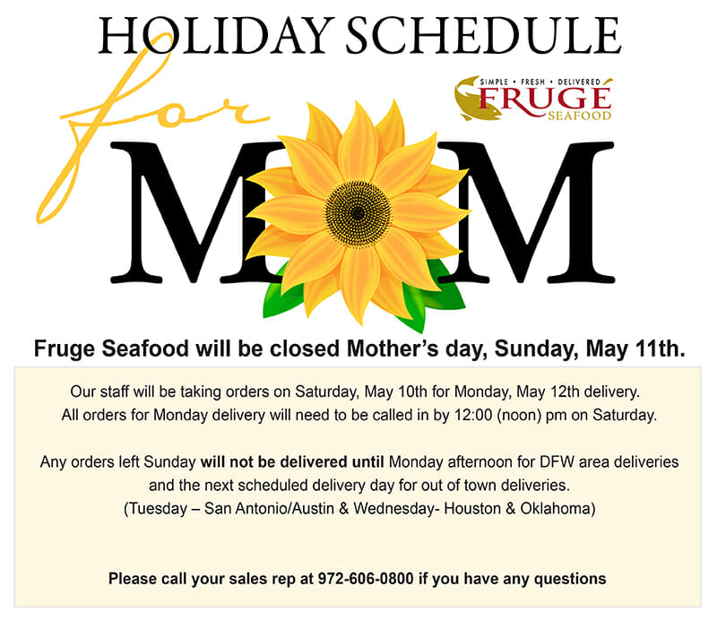 Mother's Day Holiday Schedule