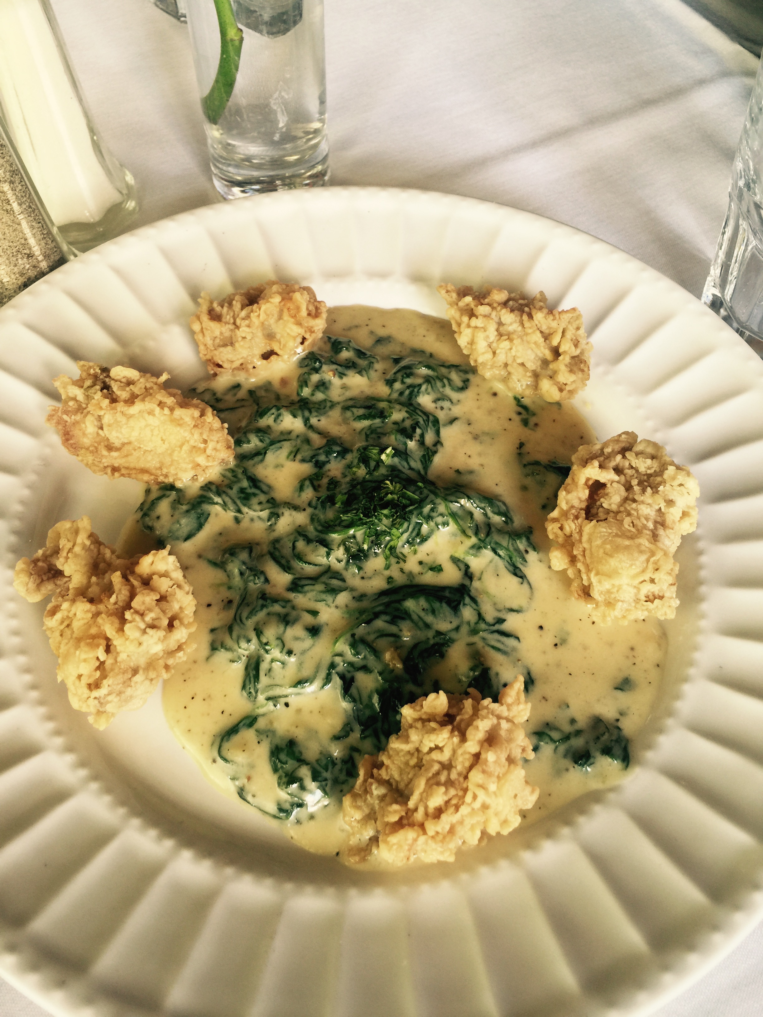 Fried Oysters with Creamed Spinach & Pernod Fruge Seafood Company